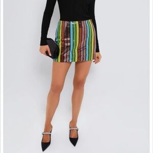 Pomander Place Tuckernuck Sequin Stripe Jenna Mini Skirt Size 4 NWT